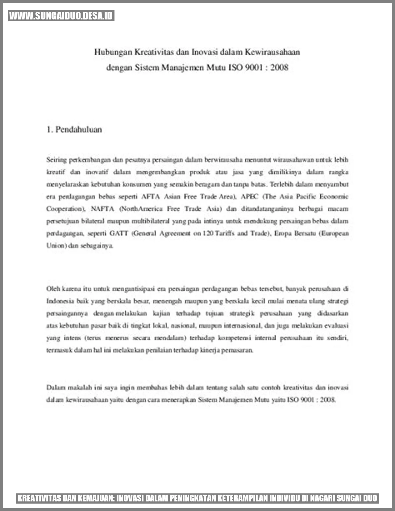 Kreativitas dan Kemajuan: Inovasi dalam Peningkatan Keterampilan Individu di Nagari Sungai Duo